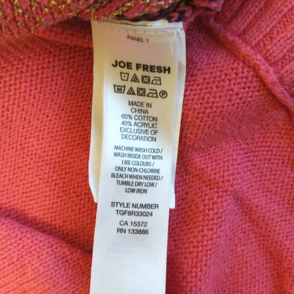 joe fresh star metallic knit crewneck sweater with curved hem 2T toddler girls - Picture 5 of 7